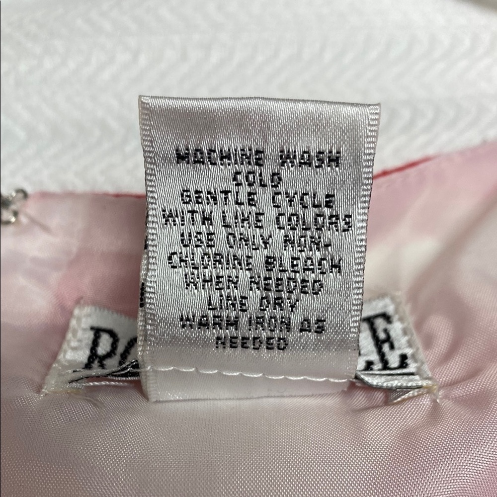 Robbie Bee Dress Midi Sleeveless Floral Grosgrain Ribbon Pink White Size 14 - Picture 3 of 11